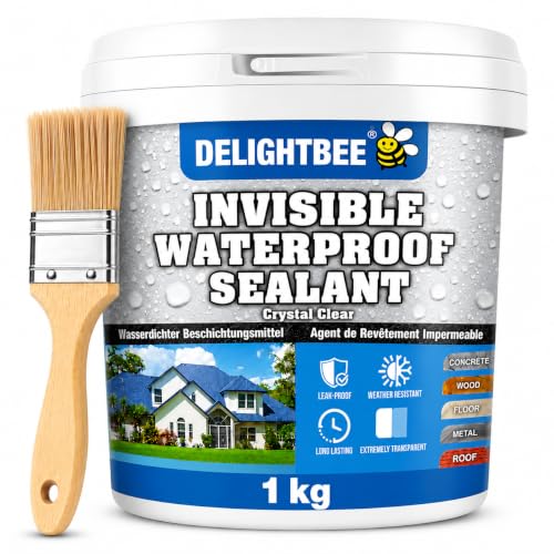 Image of 1Kg Waterproof Glue for Leakage Strong & Transparent Water Proof Glue Plus Brush Epoxy Resin for Water Proofing for Indoor & Outdoor Crack Seal Agent Roof Water Leakage Adhesive Sealant