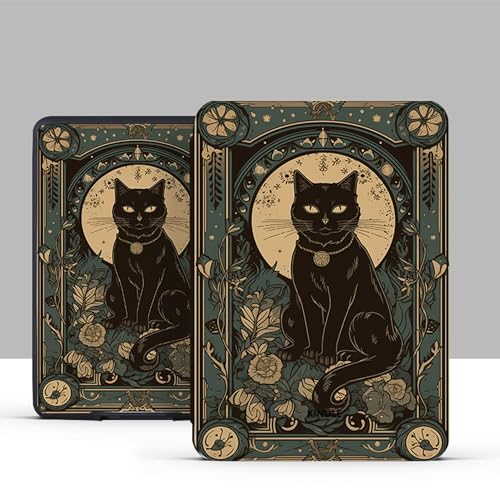 A ANTER Case Compatible with 6.8" Kindle Paperwhite (11th Generation-2021) and Kindle Paperwhite Signature Edition, Premium PU Leather Cover with Auto Sleep Wake (Cat)