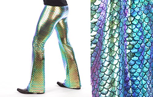 Mermaid Men's Flare Pants: USA Made Holographic Bell Bottom Flared Pants4