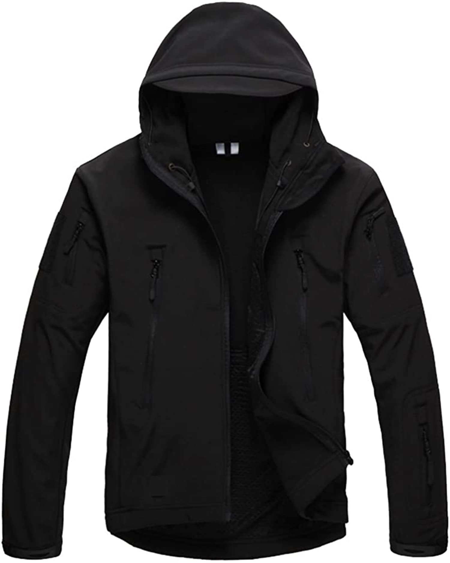 Hommes Tactique Vestes Softshell Extérieures Doublure Polaire Chauds Imperméable Vestes Encapuchonné Manteau Camouflage avec Poches Multifonctions