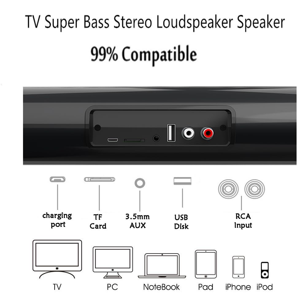de Altavoces InaláMbricos con Barra de Sonido Bluetooth, Altavoz de Sonido EstéReo Envolvente InaláMbrico con Cable para Cine en Casa, Proyector de TV