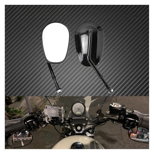 Retrovisor moto negra custom para Harley Dyna Softail Sportster XL883 Bobber 3