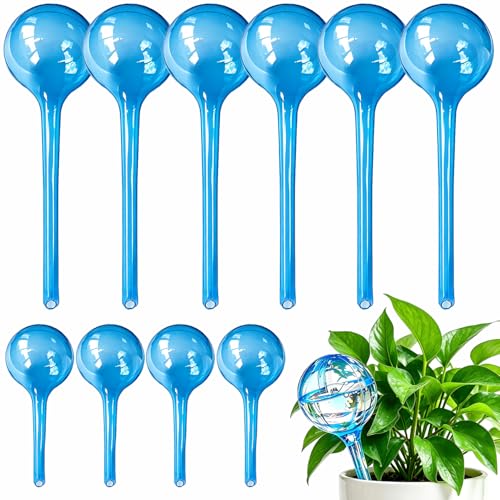 MOONSOUND Self Watering Globes for Plants - 10pcs Automatic Watering Bulbs for Indoor & Outdoor Potted Plants, Vacation Plant Care, Water Conservation Device