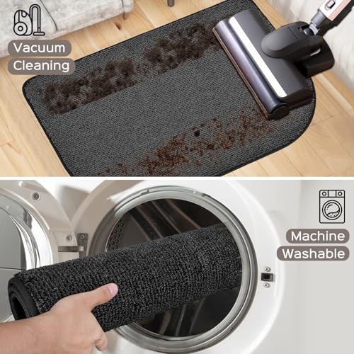 Image of Washable Kitchen Rug 24 inch x 70 inch Rectangular, Non Slip Absorbent Indoor Entryway Runner Rug for Floor, Laundry, Bathroom, Bedroom (Roll Packing)