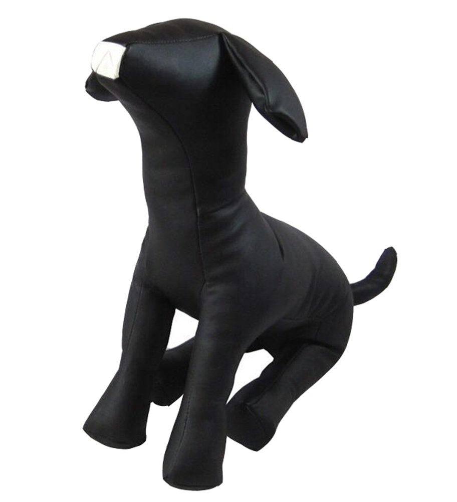 Vedem Mannequin de chien assis en cuir (S, noir)
