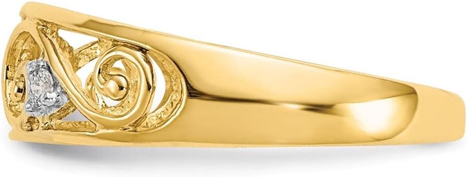 14k Yellow Gold .02ct Diamond Scroll Toe Ring
