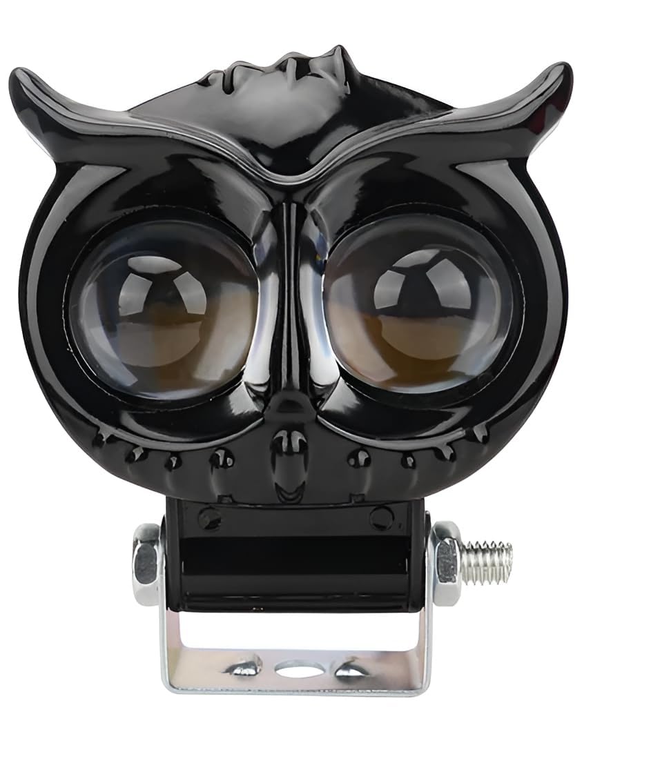 Owl Shape Motorcycle Fog Lamps Imported Fog Led Light 12V-24V 110W Dc, Heavy Aluminium Material Heat Sink Yellow And White Beam Off-Roading For All Motorcycle, Scooty, Car 30000 Hours life (Pack Of 1)-image-37