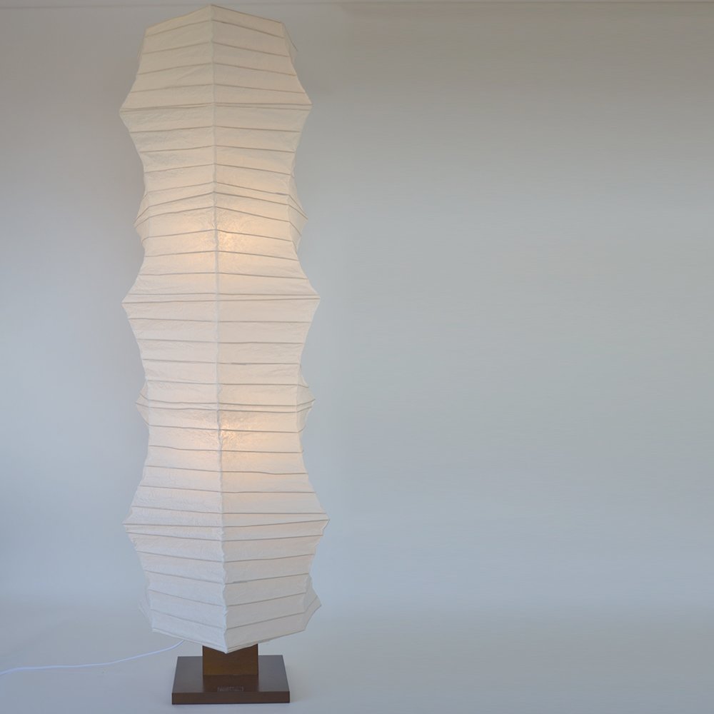 美濃和紙 和風 モダン照明 スタンド型特大フロアライト 揉み紙 四角柱