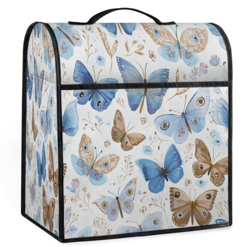 Mexpekil Butterflies - Funda para batidora de pie de 5 a 8 cuartos de galón, cubierta antipolvo para electrodomésticos de cocina con asa superior y bolsillos, accesorios universales para decoración de