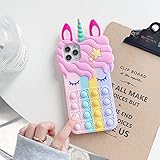 Push Pop Bubble Fidget Case for iPhone 6 Plus/6S Plus,Unicorn Pop Phone Case for iPhone 7 Plus/8 Plus,Push Bubble Soft Silicone Pop Case for iPhone for Women Girls (for iPhone Plus 6/6S /7/8 5.5')