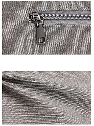 Sac à main en toile gris de grande capacité avec poches multicouches - 6