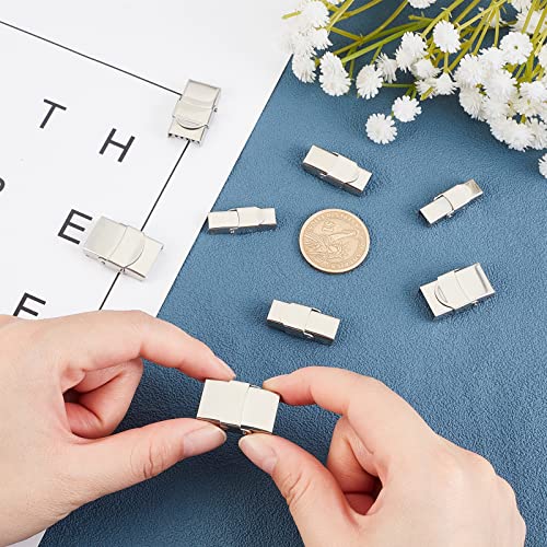 UNICRAFTALE 8 Sets 4 Sizes Stainless Steel Watch Band Clasps 304 Stainless Steel Watch Strap Clasps Rectangle Buckle Clasps - Image 2