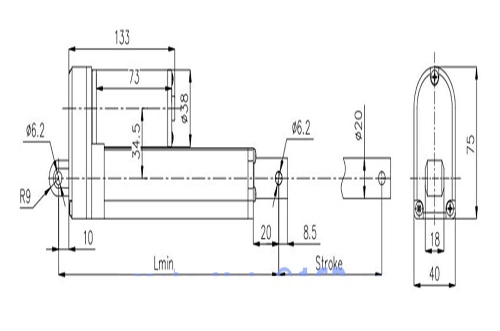 Siłownik liniowy 12V 24V z sygnałem zwrotnym pozycji potencjometru 100MM regulowany skok 90mm/s 1200N 264LBS obciążenie, Ciężki obowiązek(12V 25mms 400N,30mm stroke)