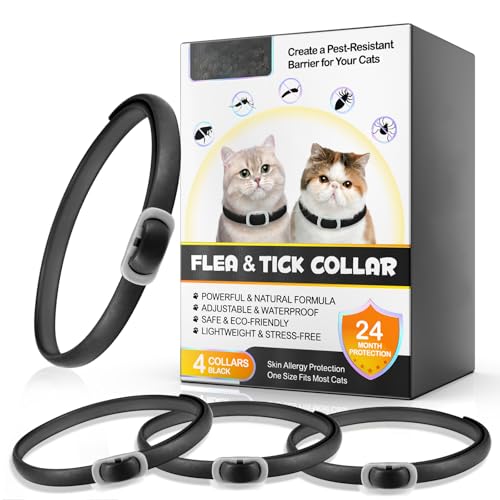 4 Pcs Collar for Cats Ajustable Resistente al Agua para Gatos para Gatos black