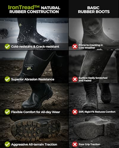 Image of Extremus by KastKing MudRidge Rubber Boots for Men, 100% Waterproof Boots