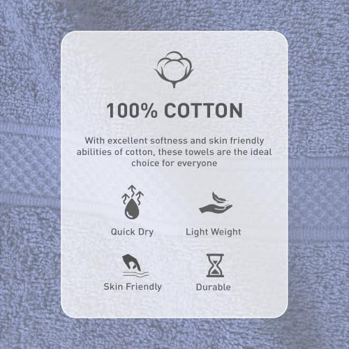 Image of MYTRIDENT Hand Towel | Urban Comfort | Quick Drying | Travel Friendly | for Men /Women | 2 Pc Hand Towel (40 cm x 60 cm) | 100% Cotton 450 GSM - Navy