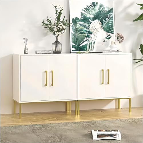 LYNSOM Storage Cabinet with Doors, Set of 2, Modern Buffet