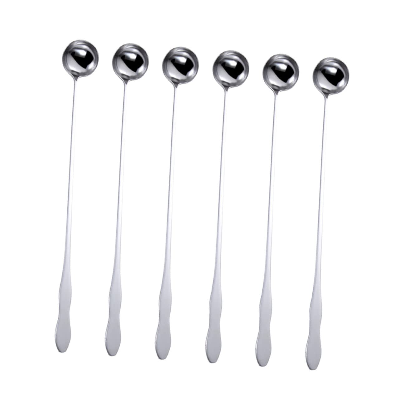 GRIRIW 32cm Long Handle Stainless Steel Stirring Spoon Set Ice Scoop for Tall Glasses Bar Kitchen