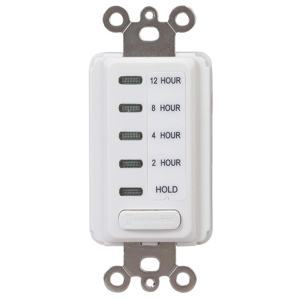 Intermatic EI230W 2/4/8/12 Hour SPST 1800-watowy elektroniczny timer odliczający do ściany, biały