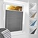 Plissee ohne Bohren Verdunkelung Klemmfix, 80x220cm Grau Thermo Plissee 100% Verdunkelnd & lichtundurchlässig Jalousie, Sichtschutz und Sonnenschutz, Aluminium Rollos für Fenster & Tür