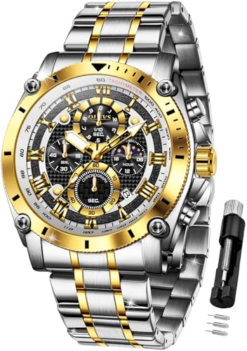 Image of OLEVS Watches for Men Automatic Self Winding Luxury Dress Big Face Tourbillon Skeleton Wrist Watches