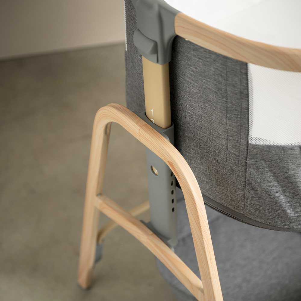 Lit bébé cododo Wesleep William Kent avec matelas 2,5cm, hauteur réglable 7 niveaux, fenêtre filet et sangles, panier rangement