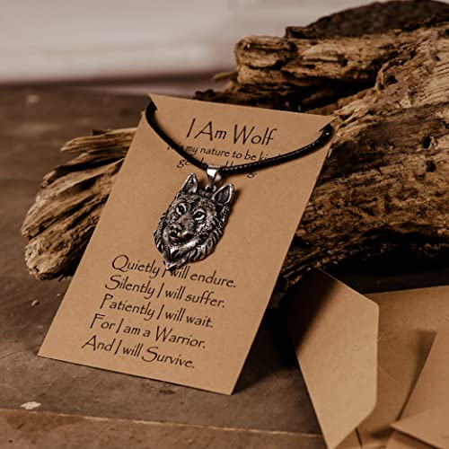HAQUIL Alpha Male Wolf Necklace - Great Gifts for Dad, Men and Women - Head Pendant Jewelry for Wolf Lovers4