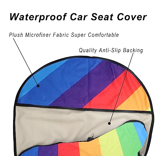 Image of Car Seat Cover Protector Front Seats,for Gym Workout,Running,Swimming,Beach and Hiking,Waterproof Sweat Towel Bucket Seat Covers for Cars SUV Trucks (Rainbow, 2Pcs)