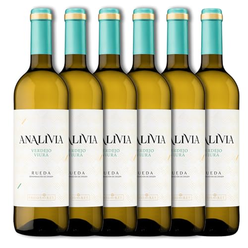 Analivia Verdejo Viura Blanco D.O. Rueda - Paquete de 6 x 750 ml - Total: 4500 ml