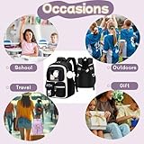 Bansusu Kawaii Girls Backpack for Kids School Bag, Capacity Bookbag Rucksack for Girls Daypack, B552-Black - Image 7