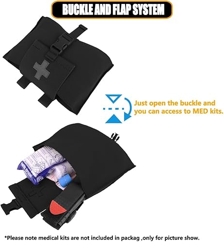 Miniatura 4 de KRYDEX Tactical IFAK - Bolsa elástica para soplar, bolsa médica de primeros auxilios con MOLLE y correa para cinturón