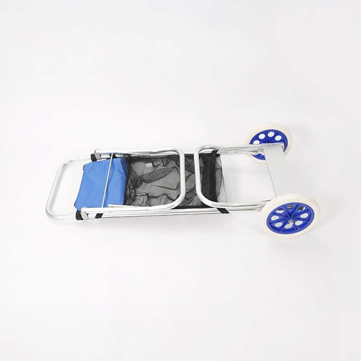 Carro Plegable de Aluminio para Playa, Portaneveras y Sillas, con Ruedas y Mesa Integrada (Azul)