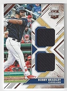 Bobby Bradley Dual Patch Memorabilia Jersey Baseball Card - 2018 Panini Extra Elite Extra Edition Baseball Card #DM-BB (Cl...