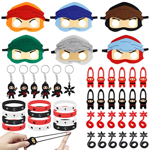 Cadeaux Anniversaire pour Enfants 48 Pièces, Main Collante Enfant, Jouet de Fronde de Doigt, Masques de Fête pour Enfants, Bracelet en Silicone, Porte Clé, Party Favors Fournitures