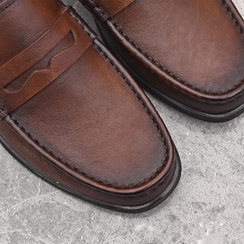Leather Men Shoes Luxury Trendy Casual Slip On Formal Loafers Men Spring/Autumn Slip-On Sewing Flats2