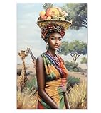 Tema donna africana: Ritratto ispirato agli accenti etnici, simbolo di femminilità, cultura ed eleganza