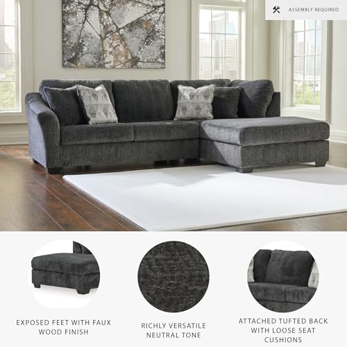 Signature Design by Ashley Biddeford Casual 2-Piece Sectional with Chaise and Removable Cushion, Gray - Image 5