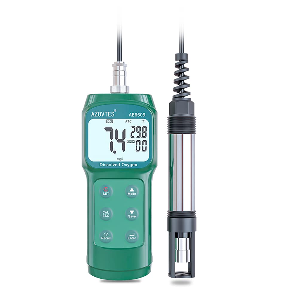 AE6609 Fluorescence Dissolved Oxygen Meter Water Quality Tester Measuring Range 0.0~15.0 (mg/)/0.0~119.9%
