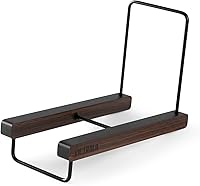 Vista 1 de Victrola The Stand - Soporte y organizador de discos de vinilo de mesa, capacidad para más de 25 discos, detalles inteligentes de metal negro, fácil