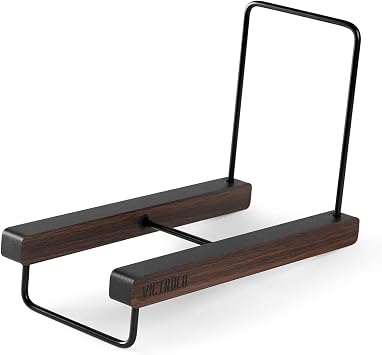 Victrola The Stand Tabletop Vinyl Record Holder & Organizer - Holds 25+ Records, Smart Black Metal Accents, Easy No-Tool Assembly, Stylish Display for LPs Espresso