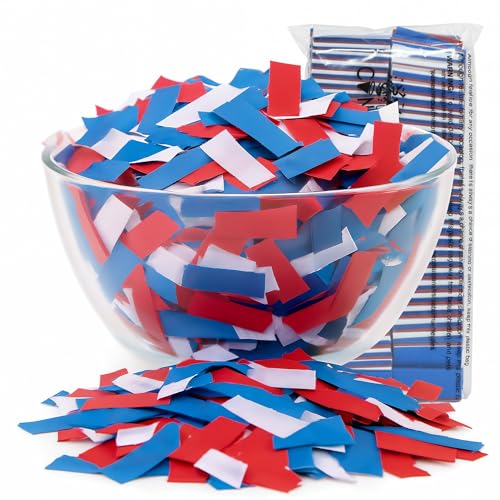 Ultimate Confetti, Biodegradable Confetti Red, White &Amp; Blue - Rectangular Fluttering Tissue Paper Confetti For Cannon And Launcher Use – Wedding Confeti, Parties And Live Events - 1 Lb, 16 Oz