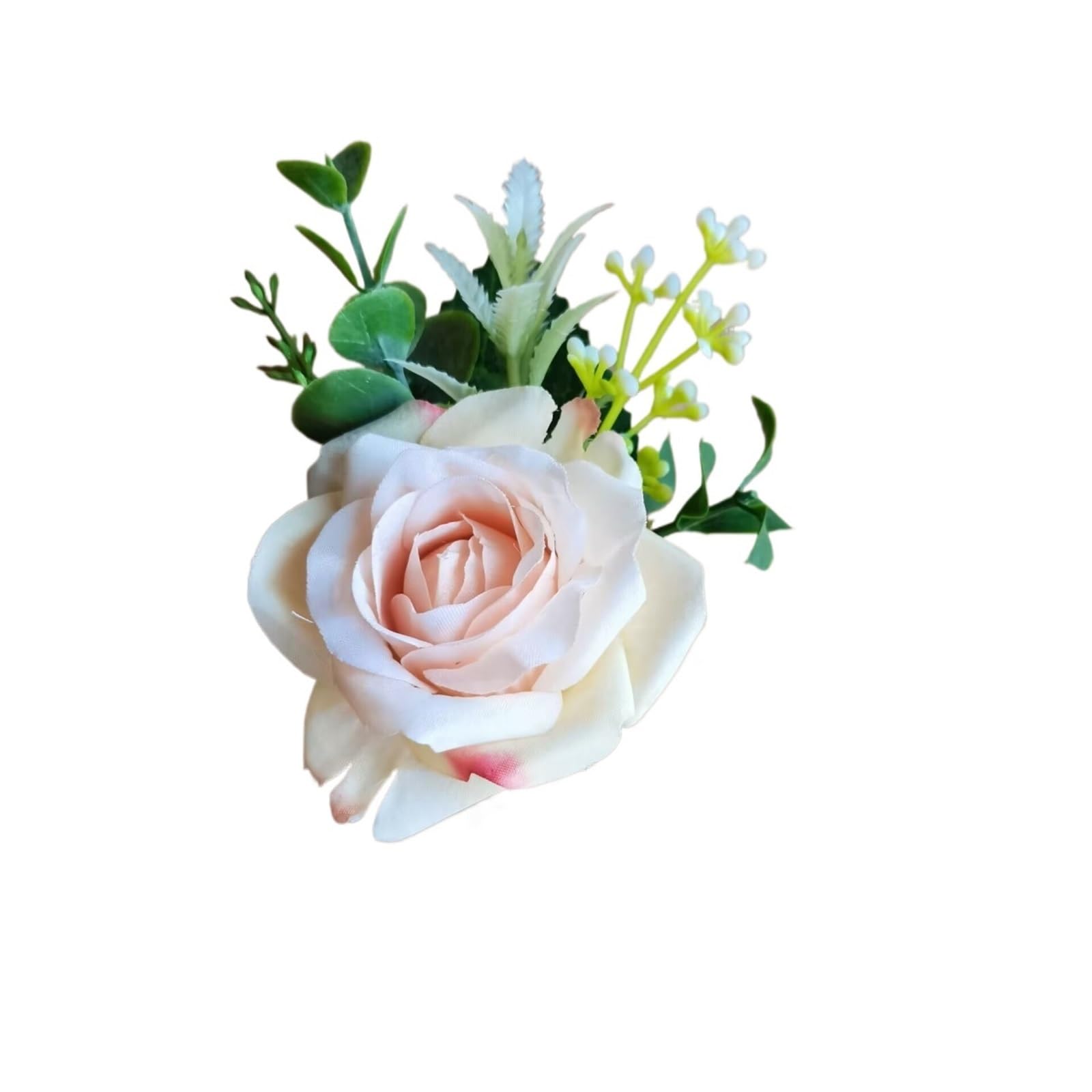 WTAXBH Corsages for Weddings 3pcs Beige Boutonnieres Flowers Silk White Corsage Buttonhole Groomsmen Boutonniere For Men Wedding Accessories(Boutonniere F C)