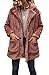 BUOYDM Manteau Femme Cardigan Manche Longue Streetwear Jacket Casual Chaud Peluche Blouson Hiver Tops Rouge XL