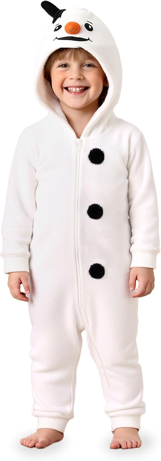 Baby Boys Girls Christmas Snowman Onesie Fleece Reindeer Hoodied Romper 6M – 2T Baby Boys Girls Christmas Snowman Onesie Fleece Reindeer Hoodied Romper 6M – 2T