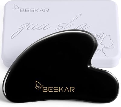 BESKAR Gua Sha Facial Tools, Natural Jade Stone Guasha Massager
