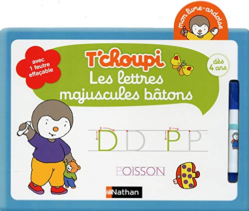 Mon livre ardoise T'choupi - Les lettres majuscules bâtons - Dès 4 ans