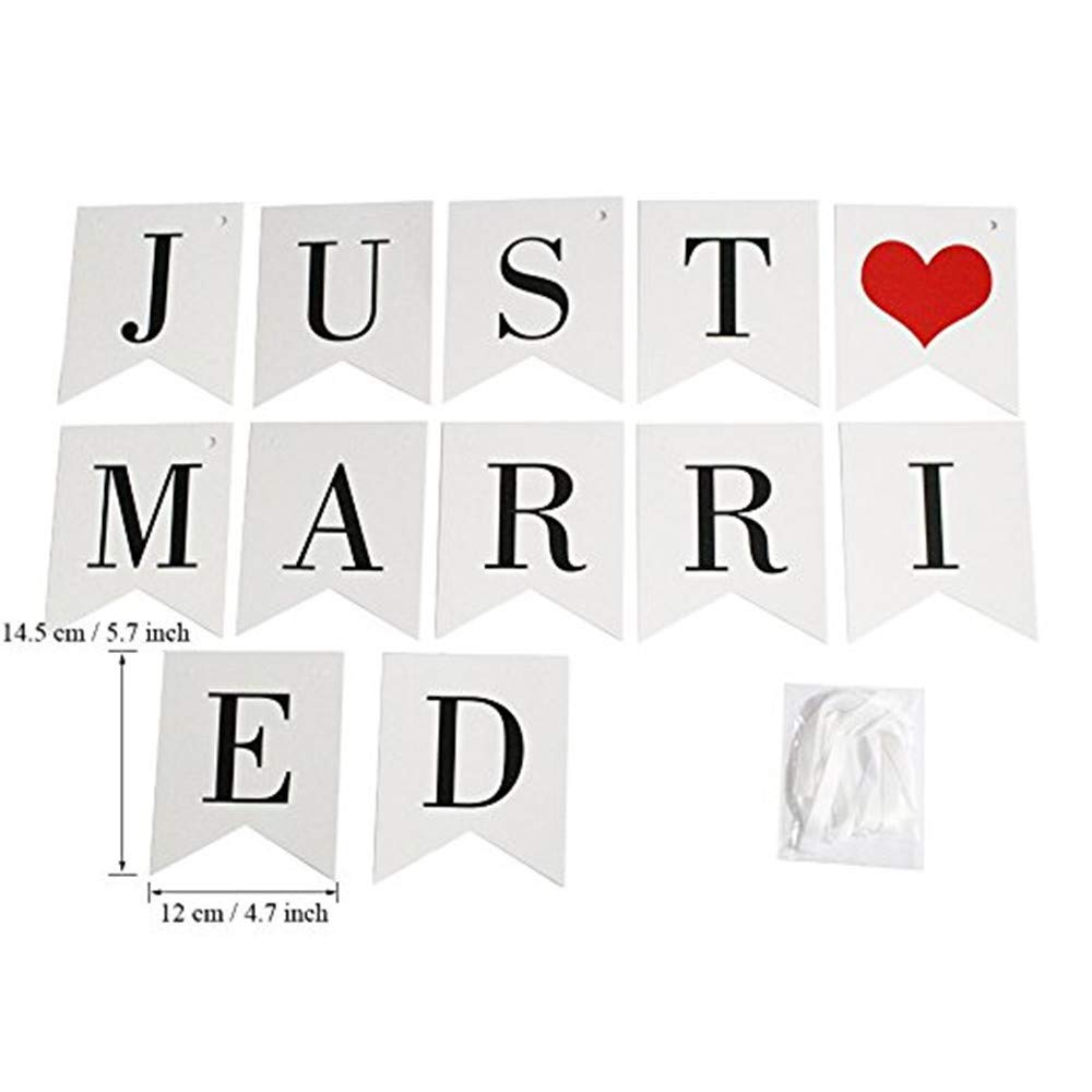 Amazon.co.jp: Kingsie JUST MARRIED ガーランド 結婚式 ウェディング