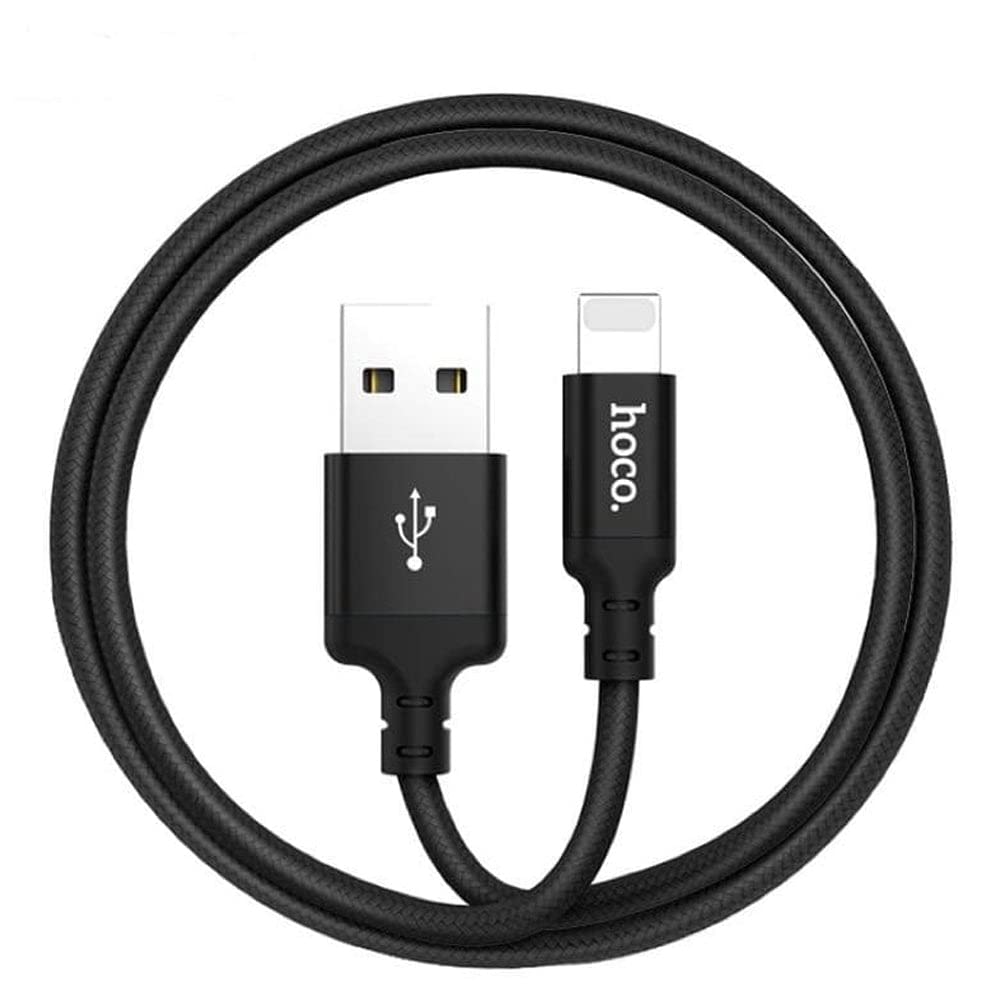 Hoco X14 - Times Speed Charging Cable (2A - 1M), USB-A To Lightning Plug, Compatible With Apple iPhone iPad Airpods - Black