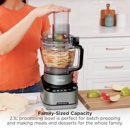 Ninja PrecisionPro 2.1L Food Processor, 4 Auto Presets and Manual Settings, Make Pizza and Bread Dough, Slice Vegetables and More, Dishwasher Safe Parts, Black BZ651UK