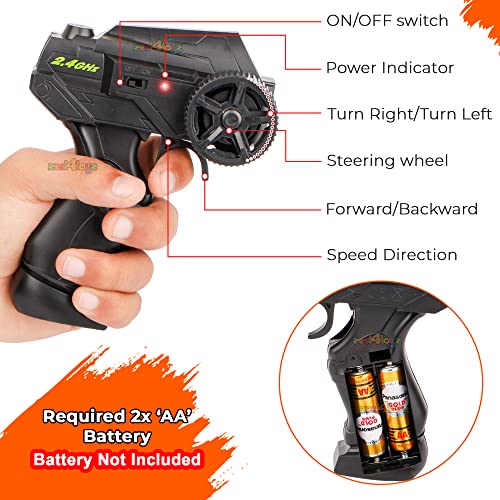 Image of zest 4 toyz RC Car Remote Control Rechargeable Racing Car Alloy High Speed Car Toys for Kids Best Gift Vehicle Toys (Pack of 1) Orange